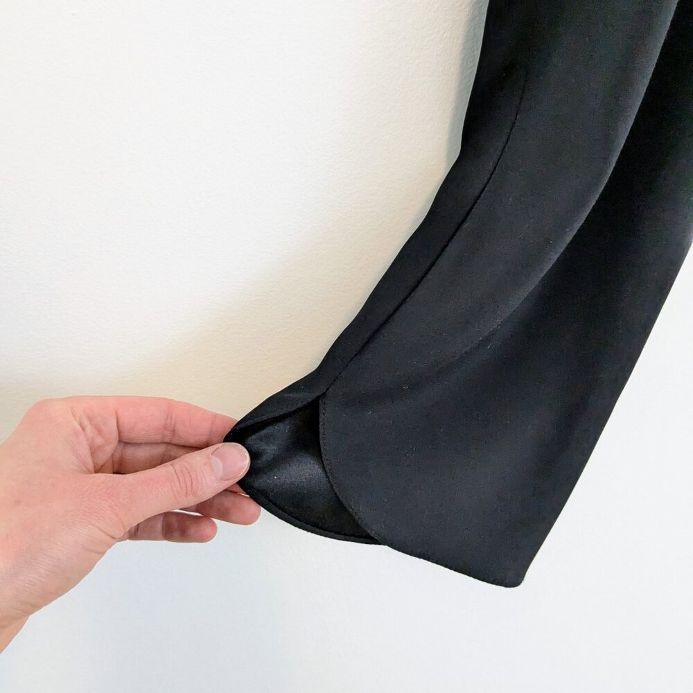 Ramy Brook Allyn Stretch Silk Cropped Pants Black - Picture 10 of 12